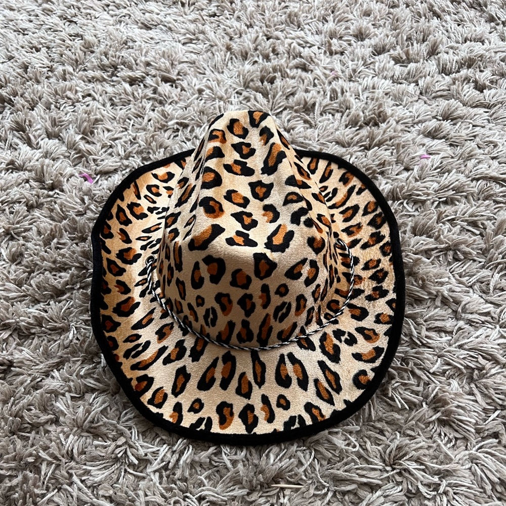 Leopard print cowboy hat